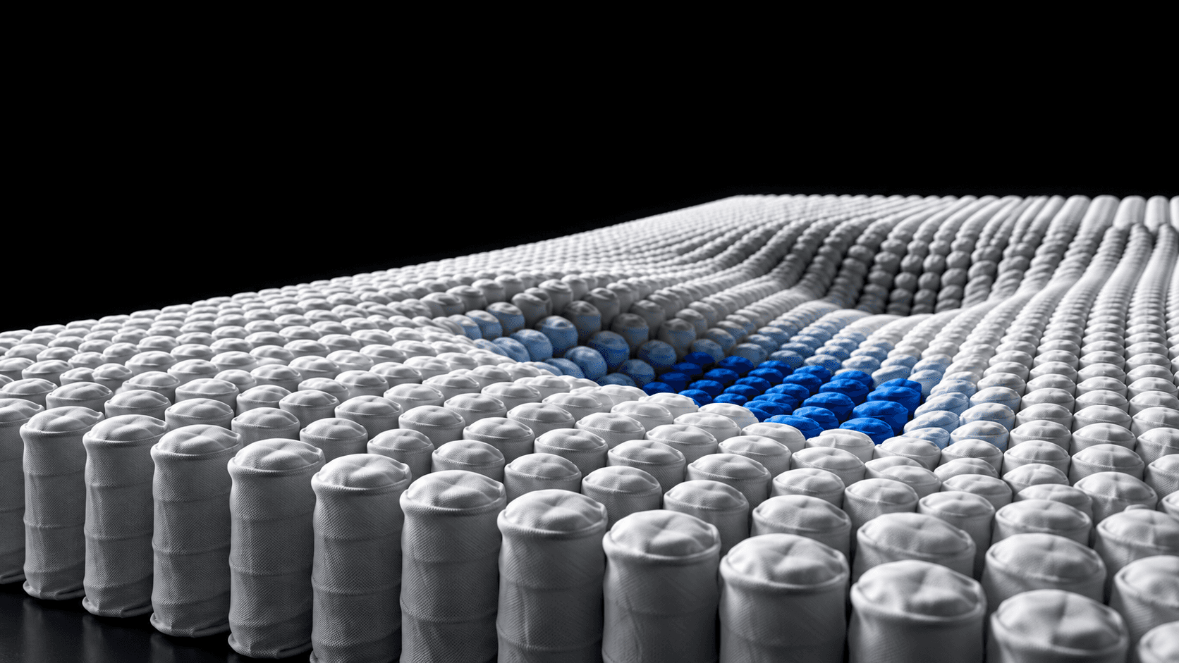 White and blue pocket spring field from the supplied mattress hero reference